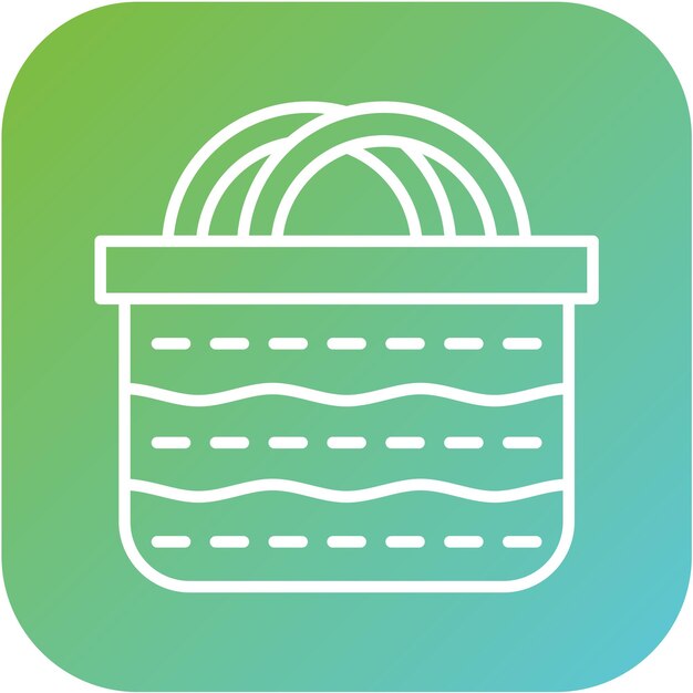 Diseño vectorial Estilo del icono de la canasta de picnic