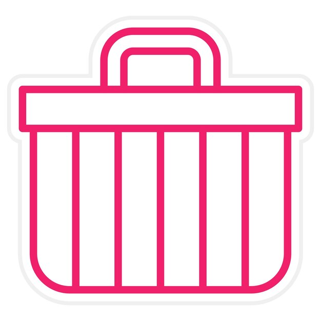 Diseño vectorial Estilo del icono de la canasta de picnic