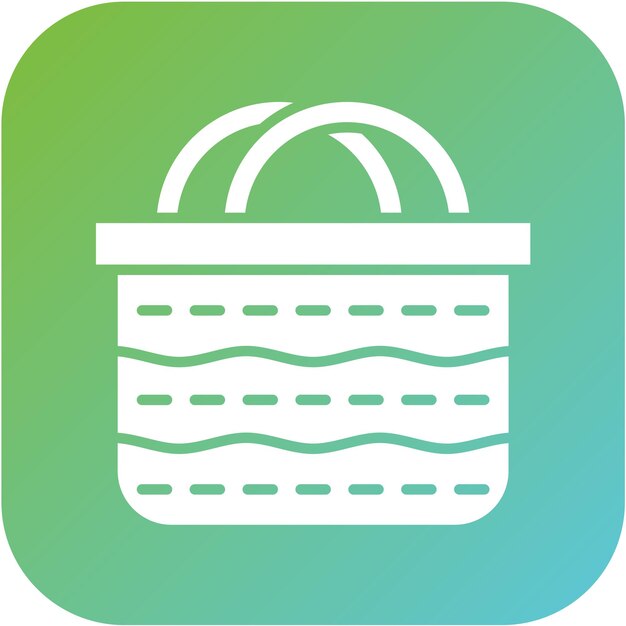 Diseño vectorial Estilo del icono de la canasta de picnic