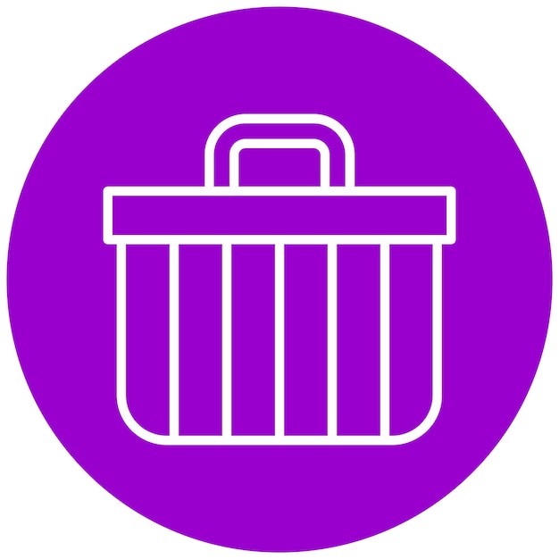 Diseño vectorial Estilo del icono de la canasta de picnic