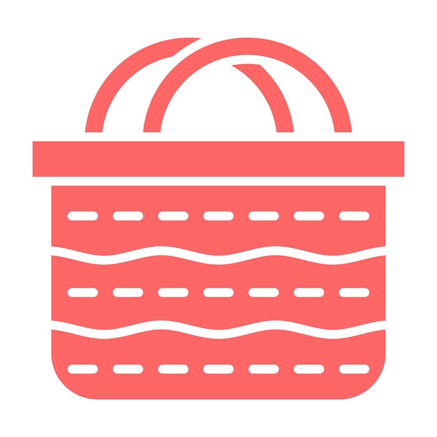 Diseño vectorial Estilo del icono de la canasta de picnic
