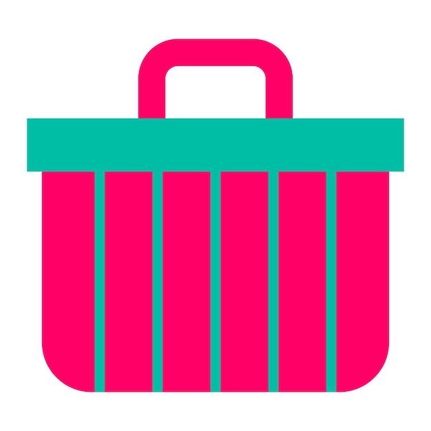 Diseño vectorial Estilo del icono de la canasta de picnic