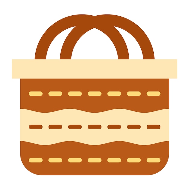 Diseño vectorial Estilo del icono de la canasta de picnic