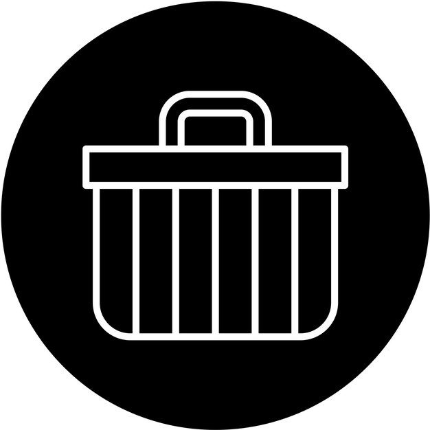 Diseño vectorial Estilo del icono de la canasta de picnic
