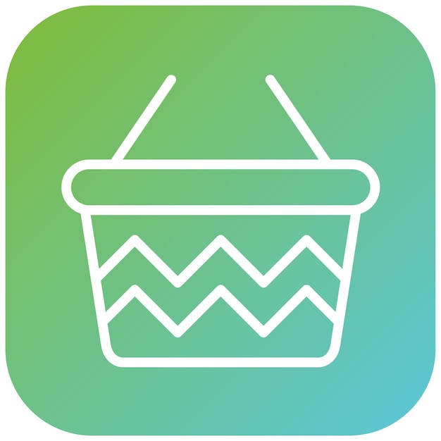 Diseño vectorial Estilo del icono de la canasta de la tienda