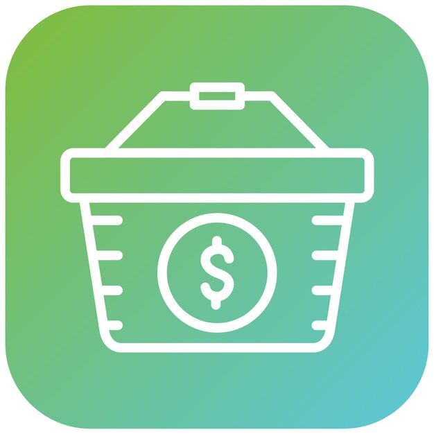 Diseño vectorial Estilo del icono de la canasta de la tienda