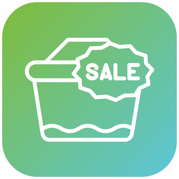 Diseño vectorial Estilo del icono de la canasta de ventas