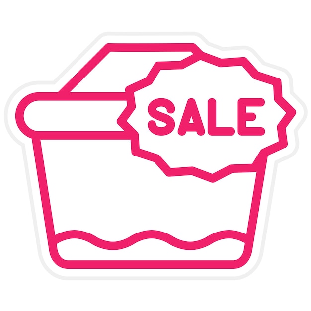 Diseño vectorial Estilo del icono de la canasta de ventas
