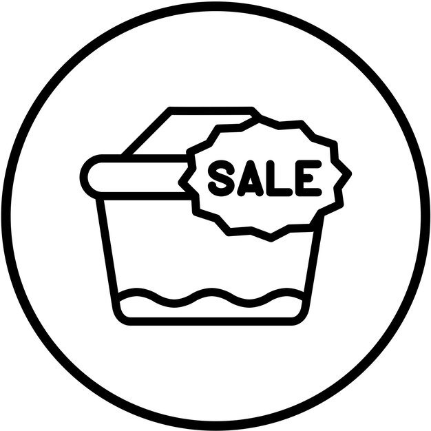 Diseño vectorial Estilo del icono de la canasta de ventas