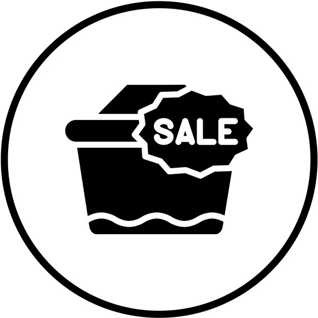 Diseño vectorial Estilo del icono de la canasta de ventas
