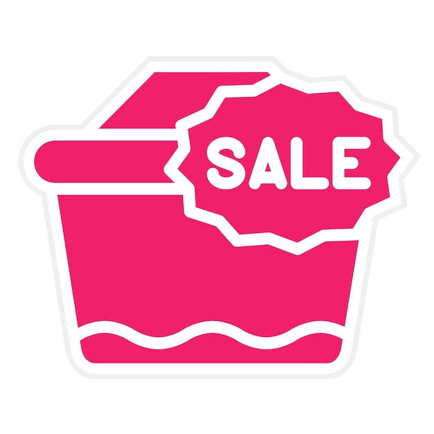 Diseño vectorial Estilo del icono de la canasta de ventas