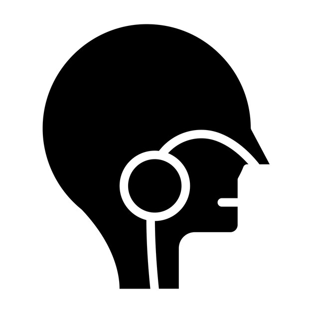 Diseño vectorial Estilo del icono del cáncer de cabeza y cuello