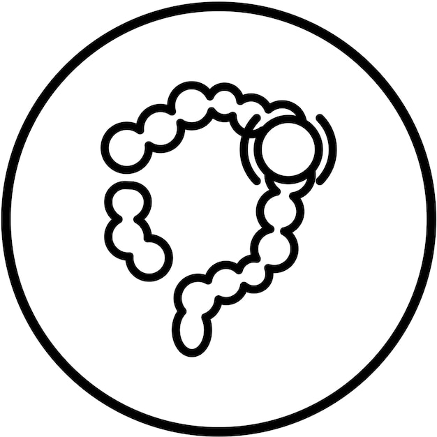 Diseño vectorial Estilo del icono del cáncer colorrectal