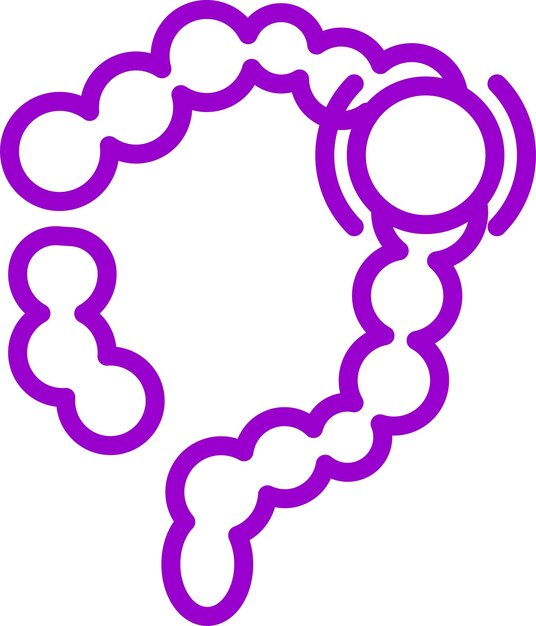 Diseño vectorial Estilo del icono del cáncer colorrectal