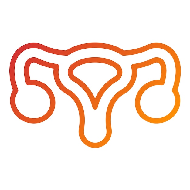 Diseño vectorial del estilo del icono del cáncer de cuello uterino