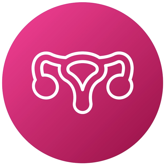 Diseño vectorial del estilo del icono del cáncer de cuello uterino