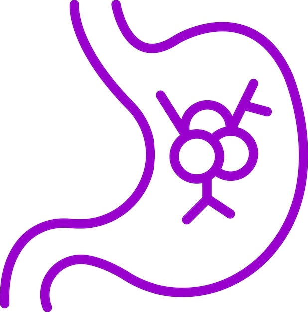 Diseño vectorial Estilo del icono del cáncer de estómago