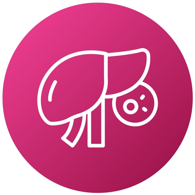 Diseño vectorial Estilo del icono del cáncer de hígado