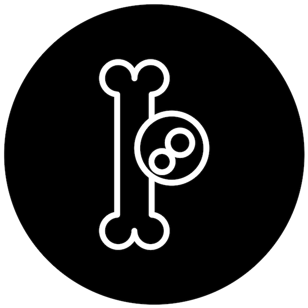 Diseño vectorial del estilo del icono del cáncer óseo