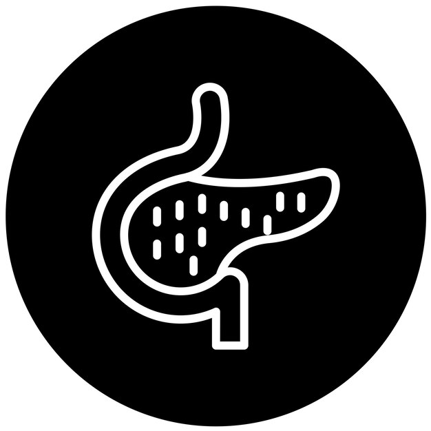 Diseño vectorial Estilo del icono del cáncer de páncreas