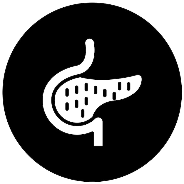 Diseño vectorial Estilo del icono del cáncer de páncreas