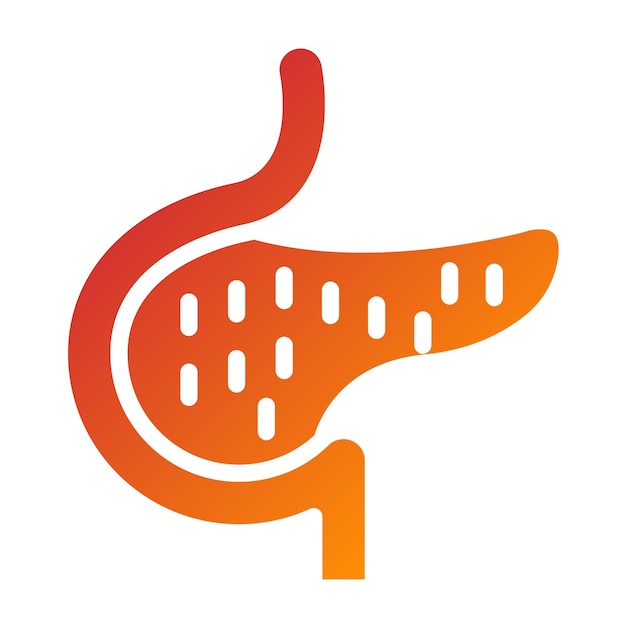 Diseño vectorial Estilo del icono del cáncer de páncreas