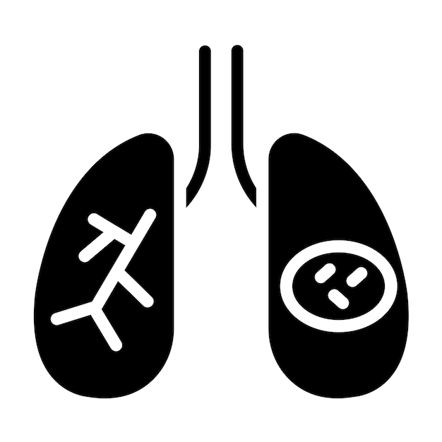 Diseño vectorial Estilo del icono del cáncer de pulmón