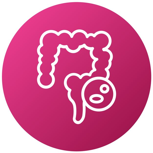 Diseño vectorial estilo del icono del cáncer rectal