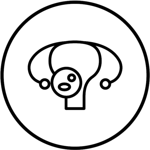 Diseño vectorial del estilo del icono del cáncer de útero