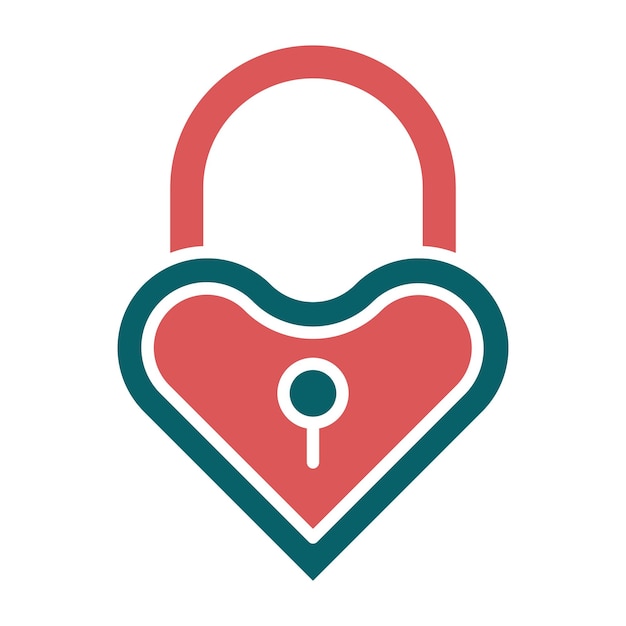Diseño vectorial Estilo del icono del candado de bodas