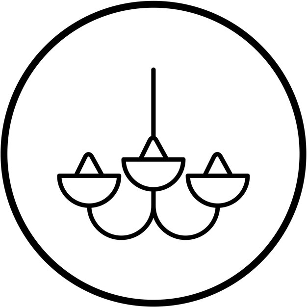 Diseño vectorial Estilo del icono del candelabro