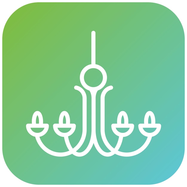 Diseño vectorial Estilo del icono del candelabro