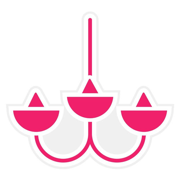 Diseño vectorial Estilo del icono del candelabro