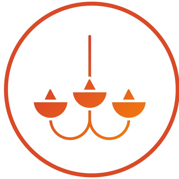 Diseño vectorial Estilo del icono del candelabro