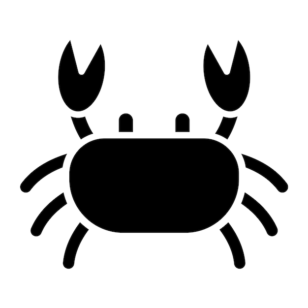 Diseño vectorial del estilo del icono del cangrejo