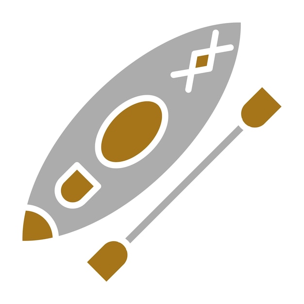 Diseño vectorial de estilo de icono de canoa