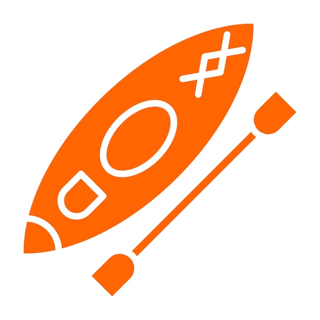 Diseño vectorial de estilo de icono de canoa