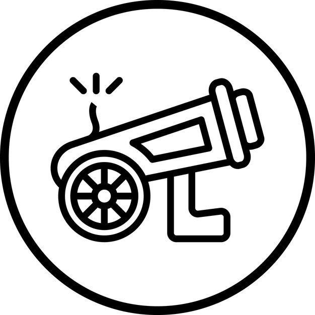 Diseño vectorial Estilo del icono del cañón