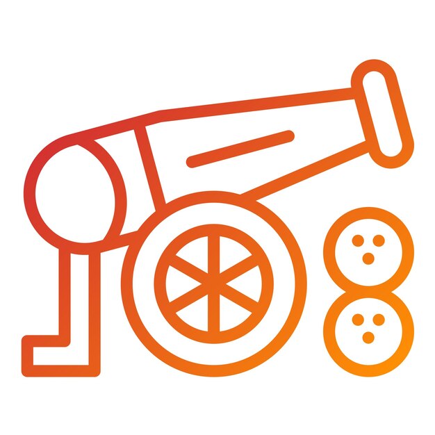 Diseño vectorial Estilo del icono del cañón