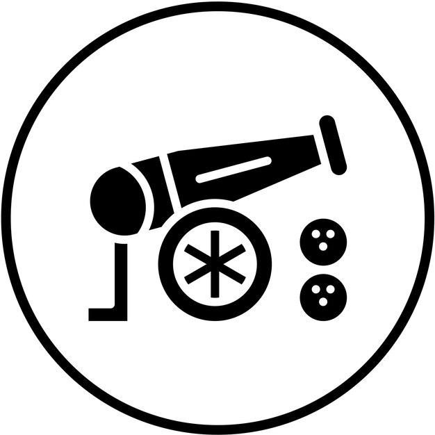 Diseño vectorial Estilo del icono del cañón