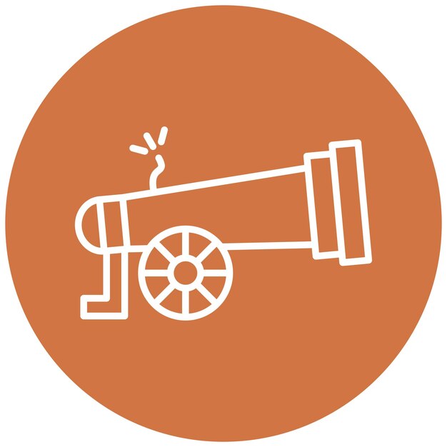 Diseño vectorial Estilo del icono del cañón