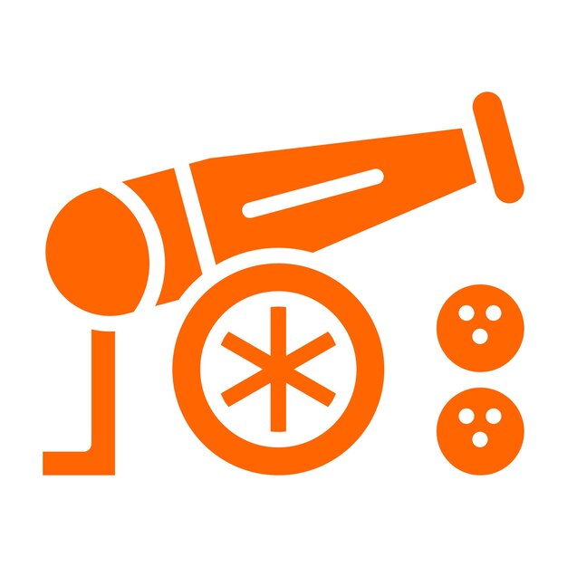 Diseño vectorial Estilo del icono del cañón