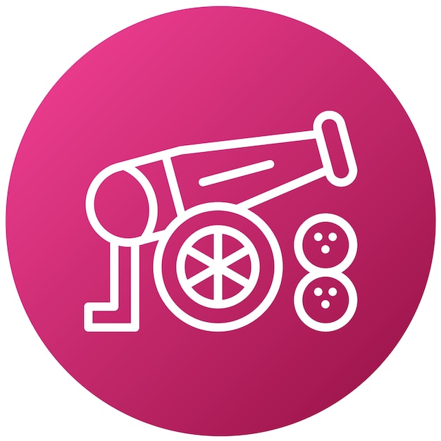 Diseño vectorial Estilo del icono del cañón