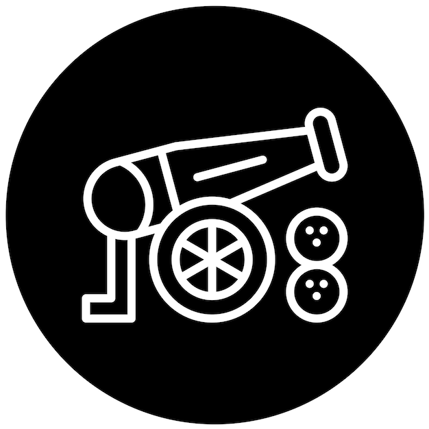 Diseño vectorial Estilo del icono del cañón