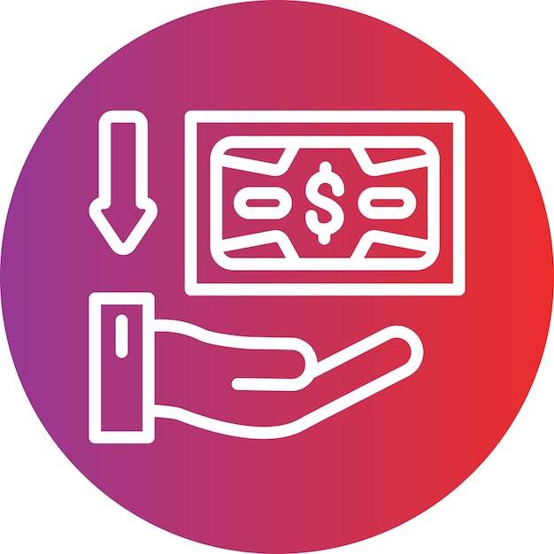 Diseño vectorial Estilo del icono de la cantidad recibida