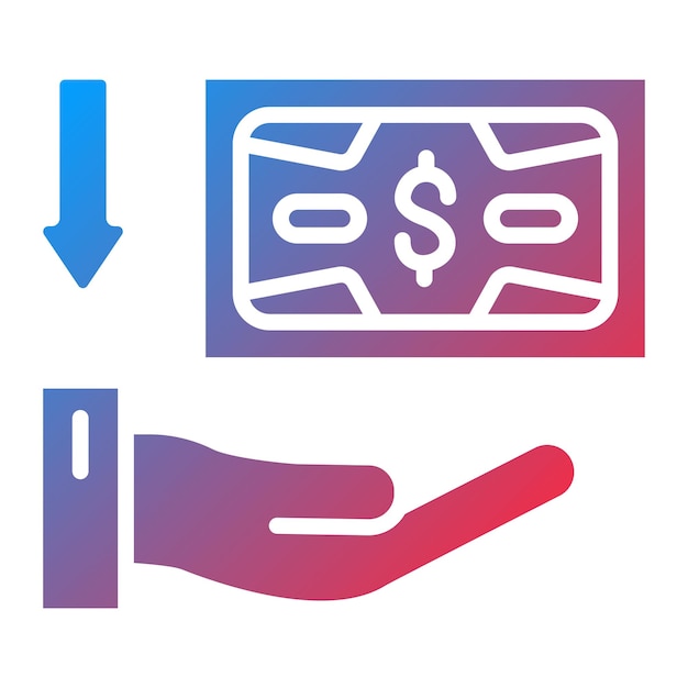 Diseño vectorial Estilo del icono de la cantidad recibida