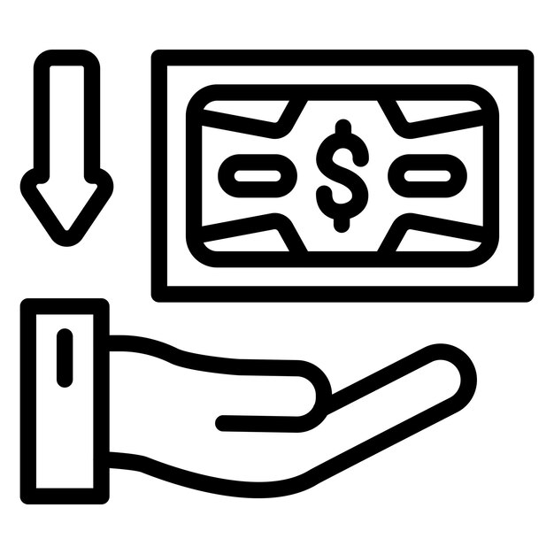 Diseño vectorial Estilo del icono de la cantidad recibida