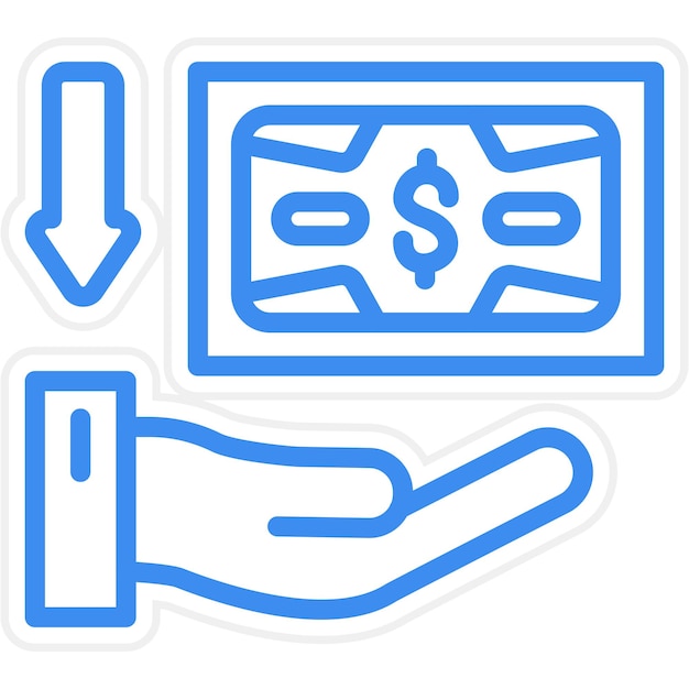 Diseño vectorial Estilo del icono de la cantidad recibida