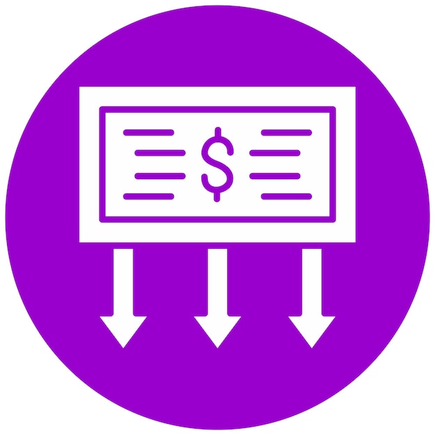 Diseño vectorial Estilo del icono de la cantidad recibida