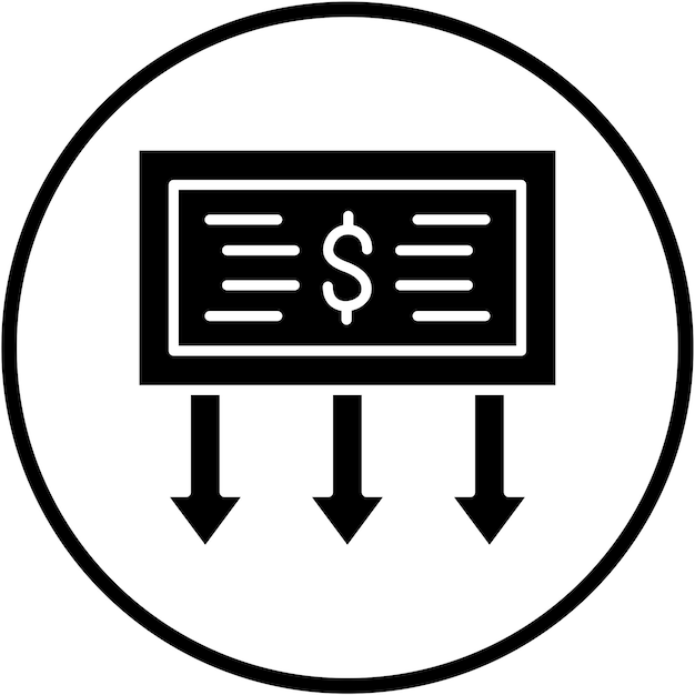 Diseño vectorial Estilo del icono de la cantidad recibida